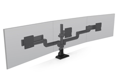 E5G-P03SS-BLK HAT DESIGN WORKS, E5 TRIPLE STATIC POLE MONITOR ARM, SUPPORTS (3) SCREENS 0-20LB AND 27"" EA, VESA SLIDER  BRACKETS ALLOW FOR PERFECT ALIGNMENT OF 3 MONITORS. EASY INSTALL, CABLE MGMT, 75/100MM, 15YR