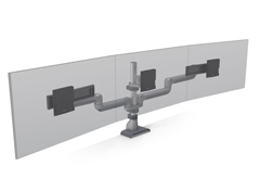 E5G-P03SS-SLV HAT DESIGN WORKS, E5 TRIPLE STATIC POLE MONITOR ARM, SUPPORTS (3) SCREENS 0-20LB AND 27"" EA, VESA SLIDER  BRACKETS ALLOW FOR PERFECT ALIGNMENT OF 3 MONITORS. EASY INSTALL, CABLE MGMT, 75/100MM, 15YR