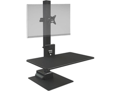 FDM-E-STAND-1 HAT DESIGN WORKS, FREEDOM E-STAND SINGLE (TAA) WITH THE PUSH OF A BUTTON, WORKSURFACE & SGL MONITOR LIFT TO DESIRED HEIGHT FOR ERGONOMIC COMFORT. BLACK.  WAREHOUSE CLEARANCE - SPECIAL PRICING UNTIL IN