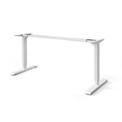 HAT2-MID-L-WH HAT DESIGN WORKS, HEIGHT ADJUSTABLE DESK - FOLDING FRAME DESIGN FOR EASY ASSEMBLY, PROGRAMMABLE 3 POSITION HANDSET. 300 LB LIFT CAP AT 1.2""/SECOND.  BASE ONLY - USE WITH HILO-TOP. 12 YR WTY. WHITE