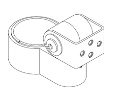 MNPA10-104 HAT DESIGN WORKS, MODULAR NOW YOKE WITH MINI TILTER AND HARDWARE KIT FOR PTS POLE MOUNTS.  ADAPTER PLATE FOR DEVICE NOT INCLUDED. BLACK