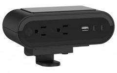 PWRG-ACCW-TD-BK HAT DESIGN WORKS, REYA POWER WIRELESS SURFACE MODULE, BLACK, 65W, 2 POWER RECEPTACLES, 1 USB-A, 2 USB-C. TAA COMPLIANT