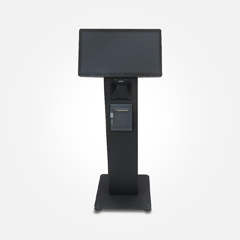 KS-1220-BL APG FLOOR STANDING KIOSK, BLACK, COMPATIBLE WITH SYMBOL DS7708 SCANNER AND EPSON TM88 PRINTER, NO PINPAD MOUNT/ARM, UNIVERSAL VESA MOUNT PATTERNS, 8.5" X 5.125" X 46 FL STAND, 16" X 16" X 1.188 BASE P