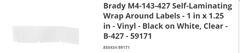 M4-143-427 "BRADY PEOPLE ID, SELF-LAMINATING VINYL WRAP AROUND LABELS WITH RIBBON FOR BMP41 BMP51 M511 PRINTERS - 1.25" X 1", WHITE"