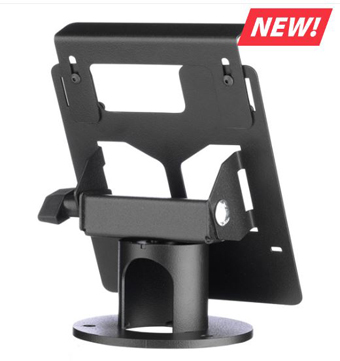 MMF-PS12-04 MMF, TRANSACTION TERMINAL STAND, ROUND 2" HIGH BASE, SECURED L BRACKET, SECURITY CABLE SLOT, FOR PAX PX5