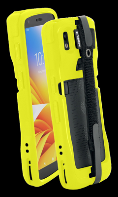 052062 MOBILIS, PROTECH - CASE - SAFETY YELLOW + HANDSTRAP FOR ZEBRA TC22 - TC27 - PANTONE 102C - SOFT BAG