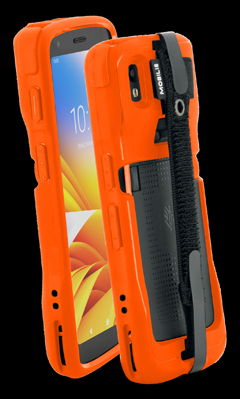052064 MOBILIS, PROTECH - CASE - SAFETY ORANGE + HANDSTRAP FOR ZEBRA TC22 - TC27 - PANTONE 021C - SOFT BAG