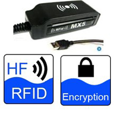 MX5C-M2-CBP-BLK POSH MFG, HF-RFID READER / WRITER, USB, MIFARE RFID READ/WRITE,13.56 MHZ, FLASH UPGRADEABLE, ISO14443A/B, ISO15693, BL VER 3, HWID: 1936, BLACK