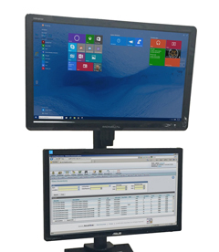 B268 NEWCASTLE SYSTEMS, DUAL MONITOR HOLDER MOUNT UP/DOWN, 25 LB CAPACITY, UP TO 27"" DISPLAYS<br />Dual Monitor Holder, post mount, stacked