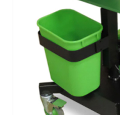 C209 NEWCASTLE SYSTEMS, GREEN WASTEBASKET AND HOLDER<br />Green trash can w/holder