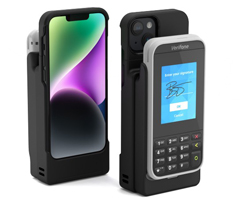 CNX2-PH14-E285-B VAULT, CONNECT2, CASE, IPHONE 14/13/12, SLED L, + VERIFONE E285, BLACK, HAND GRIP