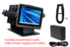 102530 PROCLIP USA, 5-SLOT DESKTOP CHARGING DOCK WITH LONG CABLES FOR ZEBRA ET60, ET65 WINDOWS (FULLY ASSEMBLED)