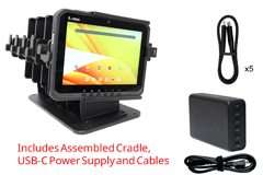 102533 PROCLIP USA, 5-SLOT DESKTOP CHARGING DOCK WITH SHORT CABLES FOR ZEBRA ET60, ET65 ANDROID (FULLY ASSEMBLED)