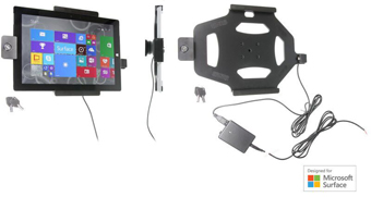 536734 PROCLIP USA, NCNR, CHARGING HOLDER WITH KEY LOCK, TILT SWIVEL, FOR HARD-WIRED INSTALLATION; MICROSOFT SURFACE 3