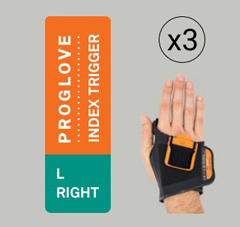 G006-LR-3 PROGLOVE, INDEX TRIGGER 3 PCS. PACK - RIGHT HAND SIZE LARGE