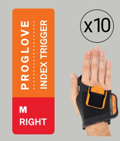 G006-MR-10 PROGLOVE, INDEX TRIGGER 10 PCS. PACK - RIGHT HAND SIZE MEDIUM