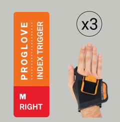 G006-MR-3 PROGLOVE, INDEX TRIGGER 3 PCS. PACK - RIGHT HAND SIZE MEDIUM