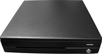 CR3110L01-8011 POSIFLEX, CASH DRAWER, CR-3000, PRINTER DRIVEN, 15.75W X 16.15D X 3.4H, SCRATCH RESISTANT, BLACK, KEYED WITH LOCKSET 8011, CABLE INCLUDED