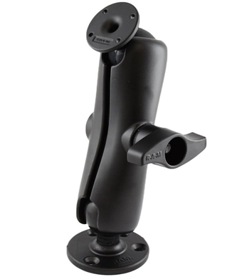 RAM-D-101-254U RAM MOUNT, D SIZE 2.25" BALL MOUNT WITH MEDIUM LENGTH DOUBLE SOCKET ARM AND 3.68" BASE AND 2.5" BASE