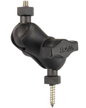 RAP-B-379-25201L-A-2520 RAM MOUNT, TOUGH-TAP UNIVERSAL TRAIL CAMERA MOUNT, CONSISTS OF A SHORT ARM, A B-SIZE BALL W/ 1" LAG BOLT AT ONE END AND A B-SIZE BALL W/ 1/4"-20 THREADS AT THE OTHER