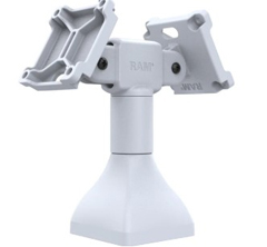RAP-D11H2-7-V75-GRY RAM, RAM PEDESTAL MOUNT WITH DUAL HEAD 75 X 75  VESA 7" POLE WITH CABLE ROUTING HOLE GREY