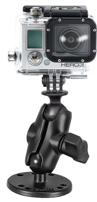 RAM-B-138-A-GOP1U UNPKD RAM MOUNT SHORT ROUND BA SE GOPRO RAM MOUNT, UNPKD RAM MOUNT SHORT ROUND BASE GOPRO