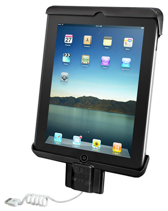 RAM-HOL-TABDL7U RAM MOUNT, UNPKD RAM TAB-DOCK-N-LOCK MODEL SPECIFIC SYNC AND LOCK CRADLE FOR THE APPLE IPAD 2 IPAD 3 WITH DOCKING CONNECTOR, FOR USE WITHOUT CASE, SKIN OR SLEEVE