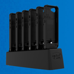 CX4379-3519 SOCKET MOBILE, EOL, DURASLED DS800, GENERAL PURPOSE BARCODE READER, BLACK FOR IPHONE 16E (6 UNITS) & 6 BAY CHARGER BUNDLE - NA & JAPAN