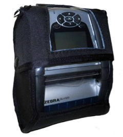 TM-CQLN320-HH-KT TAYLOR MADE CASES, ZEBRA QLN320/ZQ620 PRINTER CASE, WITH STAINLESS CONNECTOR,  2 D-RINGS, VINYL SHADE OVER PRINTER FEED, INCLUDED TM-LBL LEATHER BELT LOOP AND TM-B02 BELT