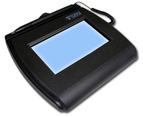 T-LBK750-BHSB-R TOPAZ, SIGLITE LCD 4X3 (DUAL SERIAL/USB BACKLIT) ELECTRONIC SIGNATURE PAD, WITH SOFTWARE, 2-YEAR FACTORY WARRANTY