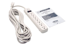 TLP725 TRIPP-LITE SURGE PROTECTOR 7 OUTETS 25ft CORD TRIPP LITE, SURGE PROTECTOR, 7 OUTLETS, 25" CORD, 1000 JOULES, PROTECTED LED, $25,000 ULTIMATE LIFETIME INSURANCE