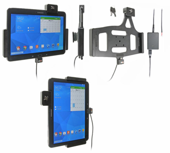 536632 PROCLIP USA, CHARGING HOLDER WITH TILT SWIVEL AND KEY LOCK FOR HARD WIRED INSTALLATION SAMSUNG GALAXY TAB 4 10.1