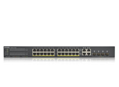 GS1920-24HPV2 ZYXEL NETWORKS, GS1920-24HPV2 - HYBRID NEBULAFLEX 24 PORT GBE L2 ADVANCED WEB MANAGED 802.3AT POE+ SWITCH + 4 GBE COMBO GBE/SFP (28 TOTAL PORTS) 375W POWER BUDGET