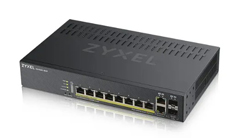 GS1920-8HPV2 ZYXEL NETWORKS, GS1920-8HPV2 - FANLESS 8 PORT GBE POE+ L2 WEB MANAGED SWITCH (130W)