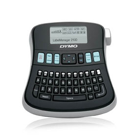 1738345 DYMO, LABELMANAGER 210D - ALL PURPOSE LABEL MAKER WITH LARGE GRAPHICAL DISPLAY,THERMAL TRANSFER PRINTING, WORKS WITH 1/4" 3/8" AND 1/2" EASY-PEEL SPLIT BACK DYMO D1 LABELS, QWERTY KEYBOARD, 6 FONT SIZES 7 TEXT STYLES