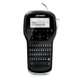 1815990 DYMO, LABELMANAGER 280, CONNECTS TO PC OR MAC, RECHARGEABLE BATTERY, 6 FONT SIZES, 7 TEXT STYLES, 220 SYMBOLS, INCLUDES USB CABLE, STARTER LABEL CASSETTE, CHARGING ADAPTER, 1 YEAR WARRANTY