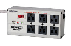 ISOBAR6ULTRA TRIPP-LITE ISOBAR ULTRA SURGE 6 OUTLETS TRIPP-LITE, ISOBAR ULTRA SURGE PROTECTOR/SUPPRESSOR WITH MODEM/FAX 6 OUTLETS 6FT. CORD LED"S 2350 JOULES