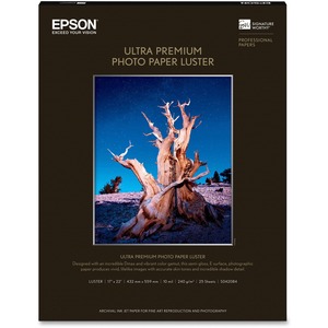 S042084 ULT PREM PHT PPR LUSTER 17X22(25SHEETS) Photo Paper - 17 inch x 22 inch - 25 sheets ULTRA PREMIUM PHOTO PAPER LUSTER 17IN X 22IN