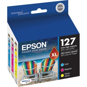 T127520-S EXTRA HI-CAP INK BLACK& CLR COMBO PK SEN EPSON DURABrite Ultra Ink Color Multipack Ink Cartridge, Extra High-Capacity, Sensormatic, WorkForce630/633/635 DURABRITE ULTRA COLOR INK CARTRIDGE F/WORKFORCE 60/630/633