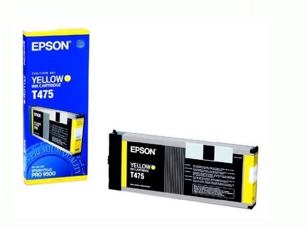 T475011 YELLOW INK CRTG FOR STYLUS PRO 9500 Ink Cartridge - yellow - 220 ml - 6400 Page(s) A4 @ 5 % Coverage 360 dpi ,28 Page(s) A0 @ 40 % Coverage 720 dpi YELLOW INK CART 200ML FOR STYLUS PRO 9500