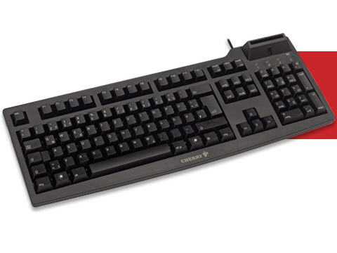 G83-6644LUACD-2 FRENCH CANADIAN SMART CARD KEYBOARD USB French Canadian Keyboard with Integrated Smart Card ReaderSecure PIN entry 105 KeysWiredUSB 2.0- Black, 2 year warranty CHERRY, 18IN KEYBOARD, FRENCH VERSION, 104 KEYS, 22 PROGRAMABLE, PCSC/EMV SMART CARD, CAC CERTIFIEC, FIPS201, BLACK, USB, MOQ 53, NC/NR CHE_G86_7141.JPG<br />CHERRY, DISCONTINUED, KEYBOARD, G83-6644, USB, FRENCH CANADIAN, BLACK