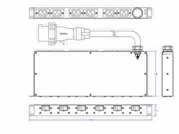 T17C19260-2-015 BASIC IEC60309 360P6WINPUT200 240V48AMPS