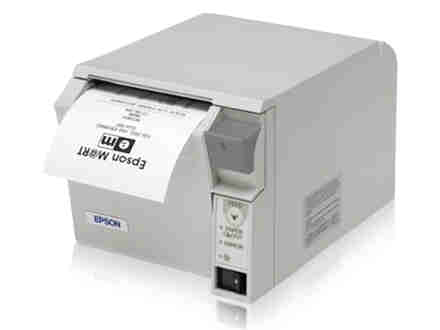 C31C637113 T70 U05 ECW INCL 113 TM-T70 Thermal Receipt Printer (Space-Saving, USB Interface, No DM/Hub with PS180 Power Supply) - Color: Cool White