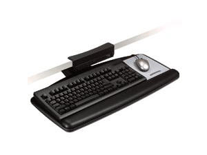 AKT65LE AKT65LE ADJUSTABLE KYBD TRAY/MOUSE SHELF<br />Adjustable Keyboard Tray AKT65LE - keyboard/mouse shelf<br />KNOB ADJUST KEYBOARD TRAY BLK