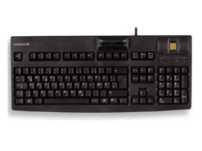 G8314401LPBEU2 BLACK USB KEYBOARD UPEK TCS1 CHERRY, KEYBOARD, US INTERNATIONAL 104 KEY LAYOUT, PSCS SMART CARD READER, UPEK TCS 1 FINGERPRINT SENSOR, OEM PROTECTOR SUITE SOFTWARE, LASERED KEYS, USB, BLACK CHERRY, KEYBOARD, 18IN, US 104 POSITION KEY LAYOUT, UPEK TCS1 FINGERPRINT SENSOR, HIGH PERFORMANCE, PCSC/EMV SMART CARD READER, OEM PROTECTO SUITE AUTHENTICATION SOFTWARE, NEW UPEK CONTROLLER, NC/NR NRNC-Black USB keyboard with UPEK TCS1 fingerprint sensor and high performance PCSC smart card reader, US Int.104 position key layout. OEM Protector Suite authe