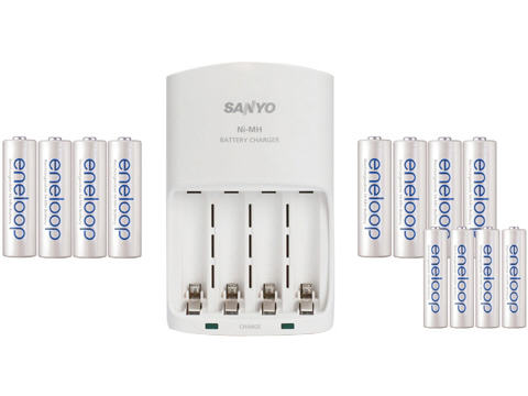 ECH840 SANYO CHARGER+8AA+4AAA RECHRG BATTERIES