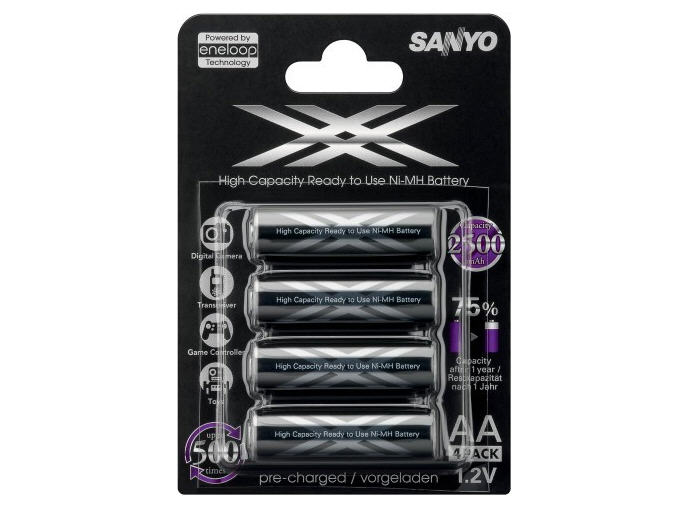 HR3UWXA4A SANYO 2500MAH AA-4 PRECHARGED