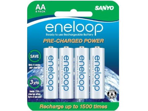 SECHR3U8BPN SANYO RECHARGEABLE NI-MH BATTERIES-AA-8