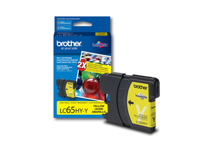 LC65HYYS LC65HYYS CART HIGH YIELD 750 YELLOW Brother LC65HYYS High-Yield Yellow Ink Cartridge LC65HYYS HIGH YIELD YELLOW INK CARTRIDGE 750 PAGES