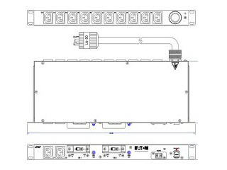 T982F3-N-SL-109 EPDU MI 208V 1U 30A 4.99KVA L6-30 INPUT9 EATON EPDU, 1U, MI, L6-30P, C13 OUTPUTS